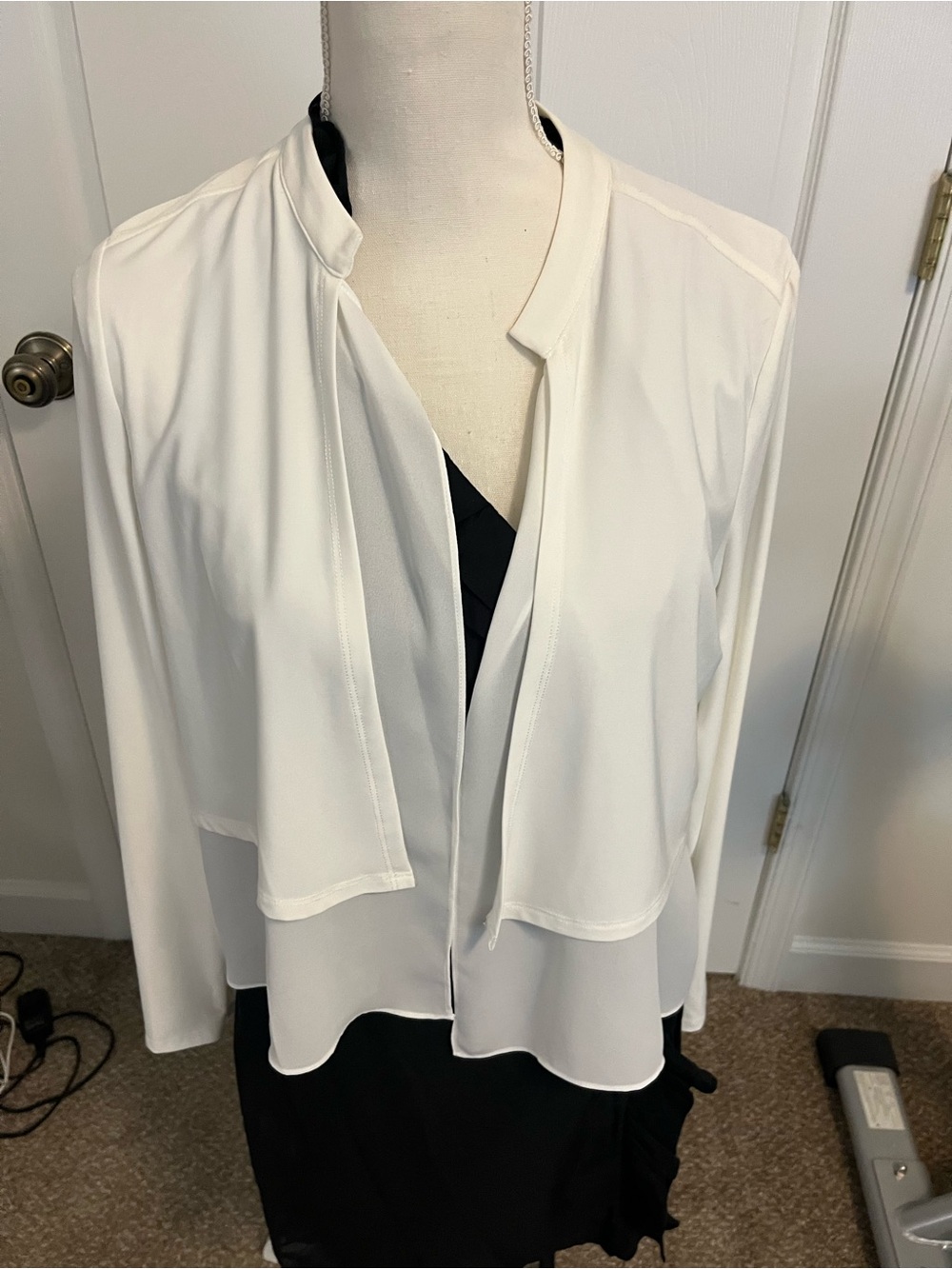 Tribal Women's Open Front White Layered top - small